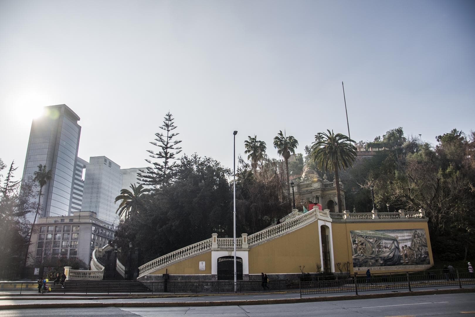 Architecture and nature in downtown Santiago
