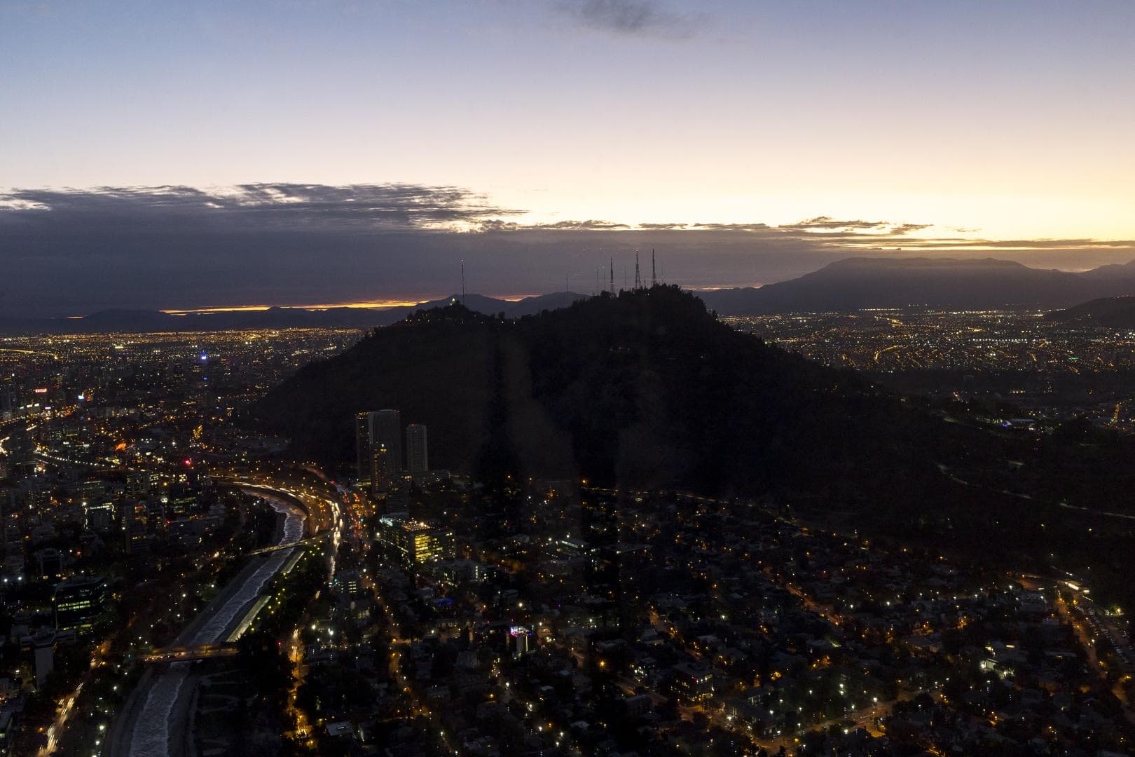 Santiago at night from Costanera Center